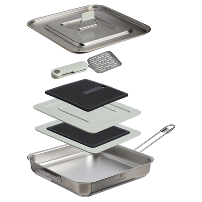 The Wildfare Pro Square Pan Cookset 5-piece set | 2 QT